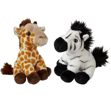 Ravensden safari knuffels - pluche - zebra & giraffe - 15, Verzenden, Nieuw