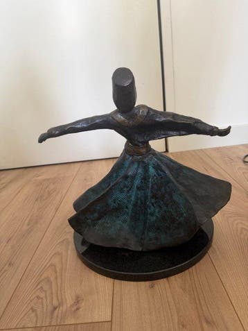 Beeldje - Draaiende Semazen - Gepatineerd brons
