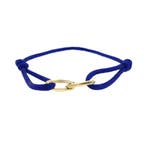 Forever knots® Handgemaakte Blauwe Satijn armband met Gou.., Ophalen of Verzenden, Zo goed als nieuw, Overige kleuren, Goud