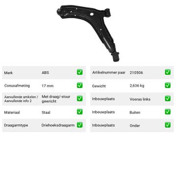 Draagarm Vooras links Buiten Onder Skoda Favorit 1.3 135L, Verzenden, Nieuw, Skoda