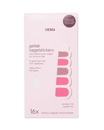 HEMA Gellak nagelstickers roze - 16 stuks, Verzenden, Nieuw