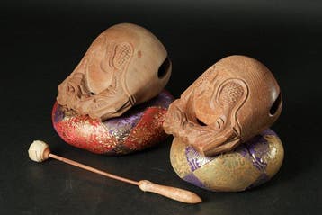 Boeddhistische objecten - Houten tempeldrums (Mokugyo) met