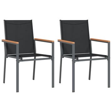 Tuinstoelen Zwart | Textileen | Tweedekansje | OP=OP, Tuin en Terras, Tuinstoelen, Ophalen of Verzenden, Zo goed als nieuw, Textileen