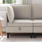 vidaXL Hoeksofa met Opbergruimte Havermout Fluweel, Huis en Inrichting, Banken | Bankstellen, Verzenden, Nieuw, Stof, Minder dan 150 cm