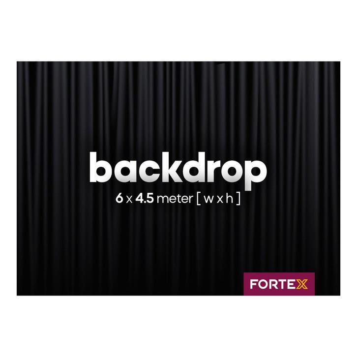 FORTEX Backdrop 6m (b) x 4,5m (h) zwart 320 gram/m², Muziek en Instrumenten, Licht en Laser, Verzenden