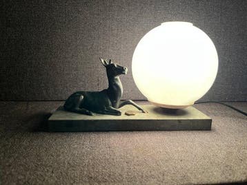Lamp - Marmer - Art deco, 1930, werkt!