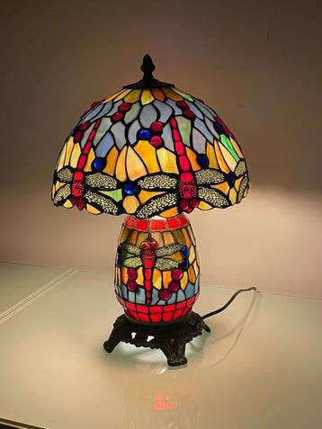 Tafellamp - Dragon Fly - Glas, Lood - Tiffany-stijl Dragon