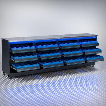 Datona Werkbank PREMIUM RVS werkblad met opbergbakken – 272, Ophalen of Verzenden, Nieuw