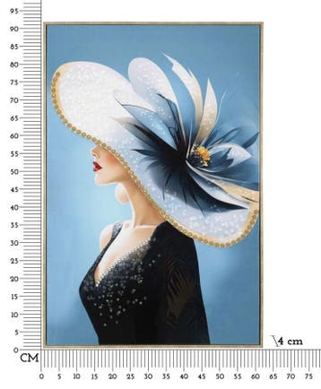 SCHILDERIJ OP DOEK GELAKT KLEUR MET LIJST -B- CM 62X4X92, Ophalen of Verzenden, Nieuw