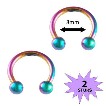 Fako Bijoux - Circular Barbell Piercing - Hoefijzer 8mm -, Verzenden, Nieuw