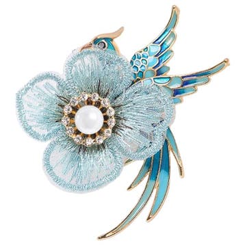 Fako Bijoux - Broche - Vogel - Phoenix Met Bloem - 60x65mm -, Verzenden, Nieuw