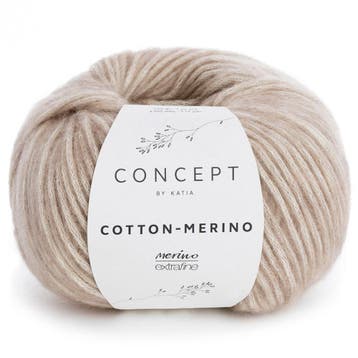 Katia Concept Cotton-Merino - 104 beige - Katoen/Merino Ga, Ophalen of Verzenden, Nieuw