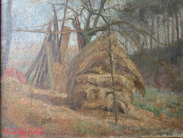 Henri Quittelier (1884-1980) - Au kamervelle, Antiek en Kunst