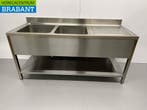 RVS Spoeltafel dubbele spoelbakken Premium-line Gelast model, Ophalen of Verzenden, Nieuw zonder verpakking