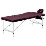 vidaXL Massagetafel inklapbaar 3 zones aluminum wijnpaars, Sport en Fitness, Massageproducten, Verzenden, Nieuw