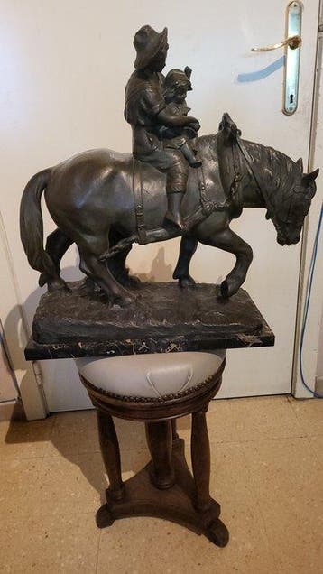 After Richard Aurili (1834-1914) - sculptuur, Childrens