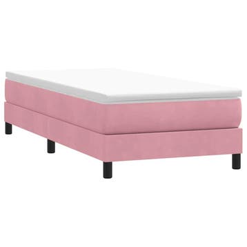 vidaXL Boxspring zonder matras fluweel roze 80x210 cm, Verzenden, Nieuw, Stof