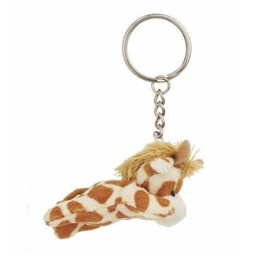 Nature Planet giraffe sleutelhanger - pluche - 6 cm, Verzenden, Nieuw
