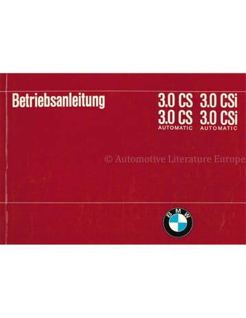1972 BMW 3.0 CS | 3.0 CSI (AUTOMATIC) INSTRUCTIEBOEKJE