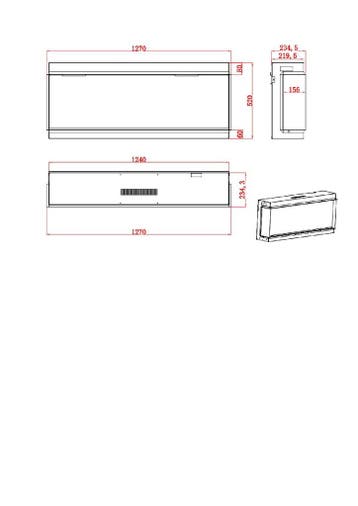 1,2 En 3 Zijdige Elektrische Haard 50 Inch 127 Cm Slim, Nieuw