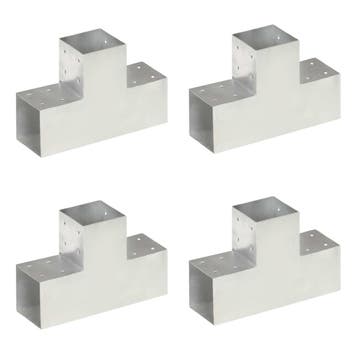 vidaXL Paalverbindingen 4 st T-vorm 101x101 mm, Verzenden, Nieuw