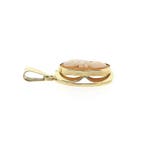 Vintage gouden hanger met camee (Hanger of bedel), Ophalen of Verzenden, Gebruikt, Goud, Overige merken