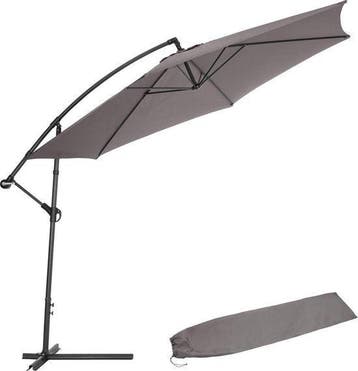 2dekans | tectake® - Aluminium zweefparasol - Doorsnede 350, Ophalen of Verzenden, Zo goed als nieuw