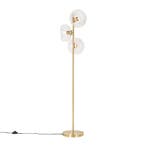 Art Deco vloerlamp goud met glas 3-lichts - Ayesha, Verzenden, Nieuw, Glas, Art Deco