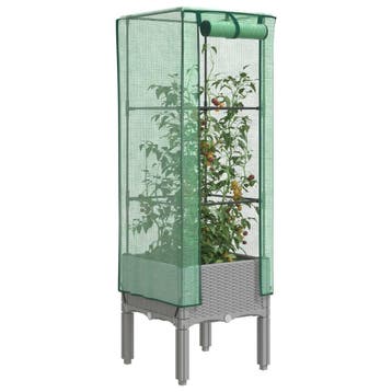 vidaXL Plantenbak verhoogd met kashoes 40x40x140 cm, Verzenden, Nieuw, Kunststof