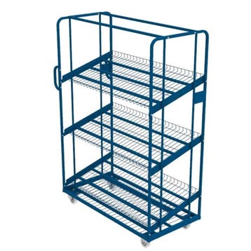 Etagewagen Magazijnwagen met 3 schuine legplanken Rolkar, Ophalen of Verzenden, Nieuw, Transportkar