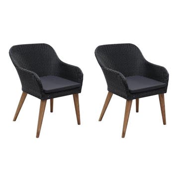 Luxe Tuinstoel Set Zwart - Tweedekansje - OP=OP, Ophalen of Verzenden, Zo goed als nieuw, Wicker