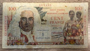 Franse Antillen. - 1 NF sur 100 Francs ND(1961) - Pick 1