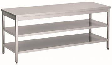 RVS Werktafel met 2 schappen | 60 cm diep | 14 Formaten, Verzenden, Nieuw in verpakking