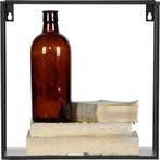 WOOOD Meert Wandplank Kubus - Metaal - Zwart - 30x30x15 cm, Huis en Inrichting, Verzenden, Nieuw