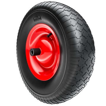 Kruiwagenwiel Zwart Rood Staal 95mm 200kg (Tuingereedschap), Verzenden, Nieuw
