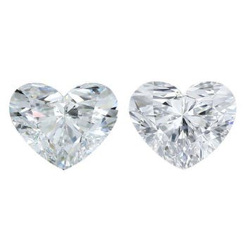 2 pcs Diamant (Natuurlijk) - 1.40 ct - Hart - D (kleurloos), Nieuw