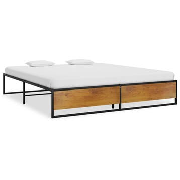 vidaXL Bedframe metaal zwart 180x200 cm, Eenpersoons, Verzenden, Zwart, Nieuw