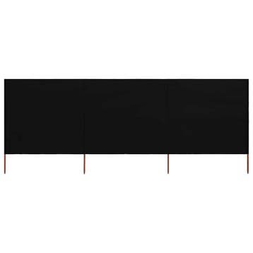 vidaXL Windscherm 3-panelen 400x120 cm stof zwart, Tuin en Terras, Verzenden, Nieuw