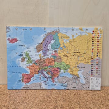 OUTLET - Prikbord Europakaart - 60 x 90 cm, Huis en Inrichting, Woonaccessoires | Memoborden, Ophalen of Verzenden, Nieuw