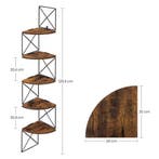 5-Laags Zigzag Hoek Wandkast Industrieel van Staal en Hout, Met plank(en), Verzenden, 100 tot 150 cm, Nieuw