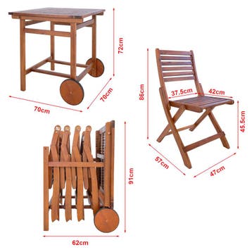 Tuinset Ancarano 5-delig tuintafel met 4 tuinstoelen houtkle, Tuin en Terras, Verzenden, Nieuw