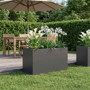 vidaXL Plantenbak Zwart 100 x 50 x 50 cm Koudgewalst staal, Verzenden, Minder dan 60 cm, Nieuw, Metaal