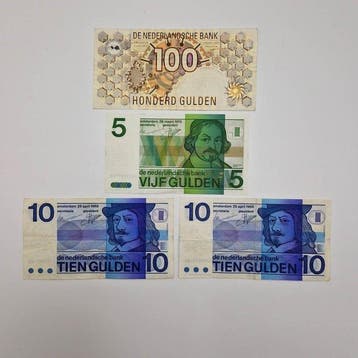 Nederland. 4 banknotes Gulden 1992, 1968, 1973 - PL105,