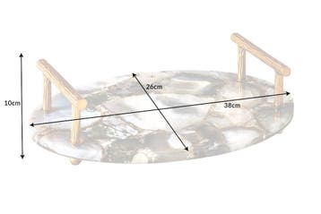 Decoratief dienblad NOBLE 40cm edelsteen handgemaakte, Huis en Inrichting, Woonaccessoires | Overige, Ophalen of Verzenden, Nieuw