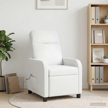 vidaXL Massage Recliner Wit Stof, Verzenden, Nieuw