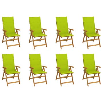 vidaXL Tuinstoelen 8 st inklapbaar met kussens massief, Tuin en Terras, Tuinstoelen, Verzenden, Nieuw, Hout