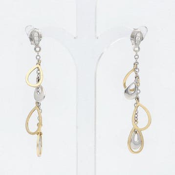 Hangoorbellen - 18 karaat Geel goud, Witgoud Diamant, Sieraden, Tassen en Uiterlijk, Antieke sieraden
