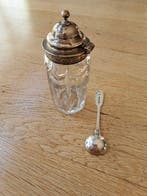 Pot (2) - .925 zilver - Geslepen kristallen moste, Antiek en Kunst, Antiek | Goud en Zilver