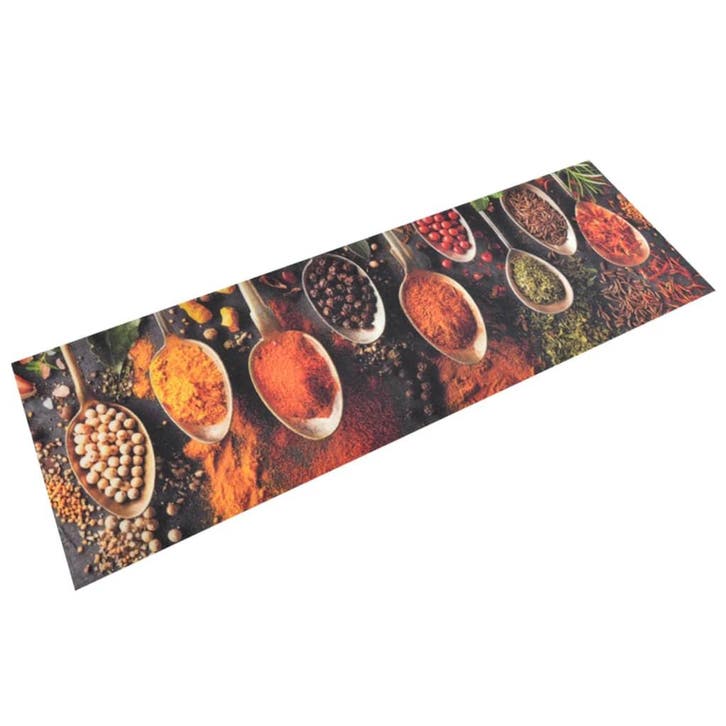 vidaXL Keukenmat wasbaar lepel- en kruidenprint 60x180 cm, Tuin en Terras, Deurmatten, Nieuw, Verzenden