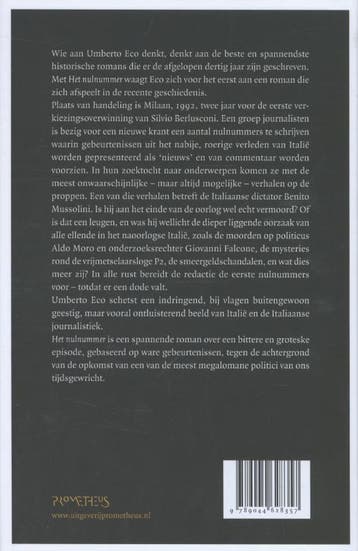 Het nulnummer 9789044628357 Umberto Eco, Boeken, Verzenden, Zo goed als nieuw, Umberto Eco